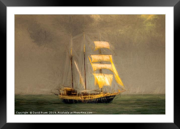 Sailing Ship In A Storm Framed Mounted Print by David Pyatt