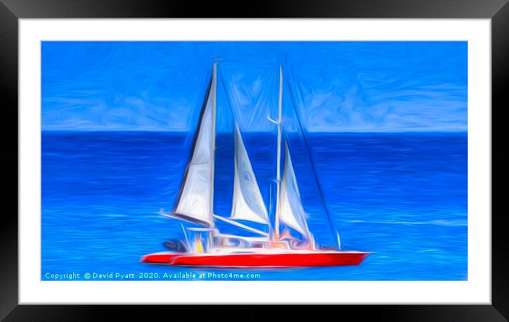 Catamaran Art Panorama  Framed Mounted Print by David Pyatt