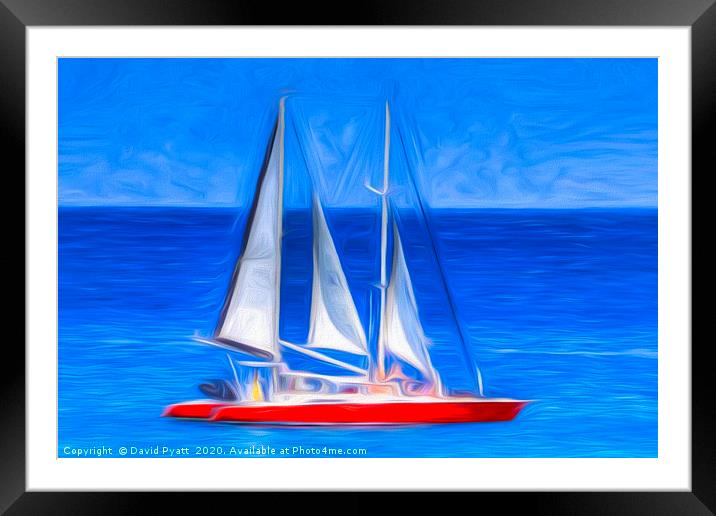Catamaran Art Barbados Framed Mounted Print by David Pyatt