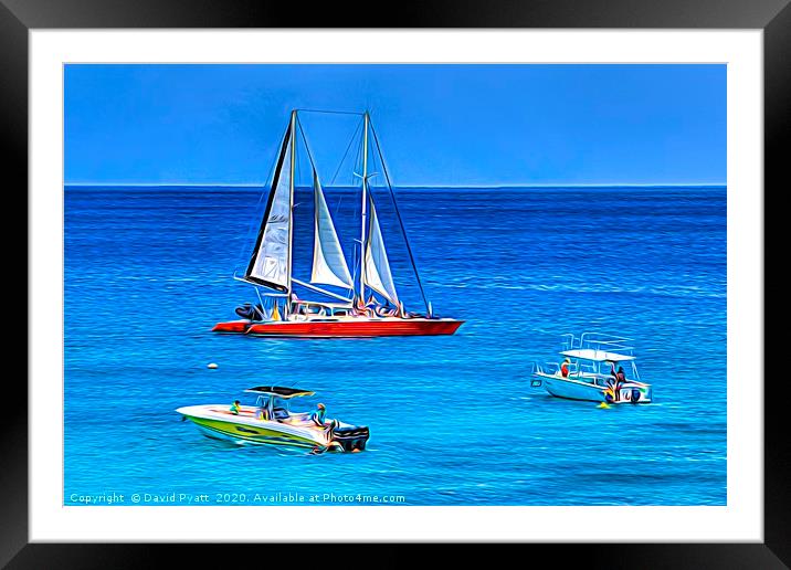 Barbados Expressionism  Framed Mounted Print by David Pyatt