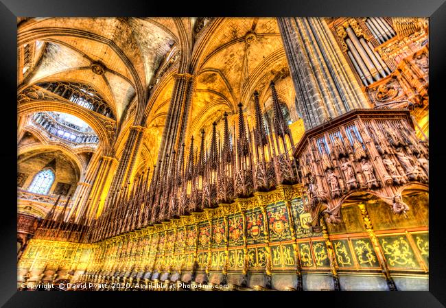 Barcelona Cathedral Choir Framed Print by David Pyatt