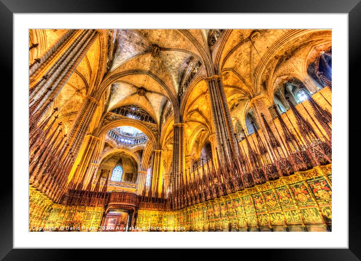 Barcelona Cathedral Choir Framed Mounted Print by David Pyatt