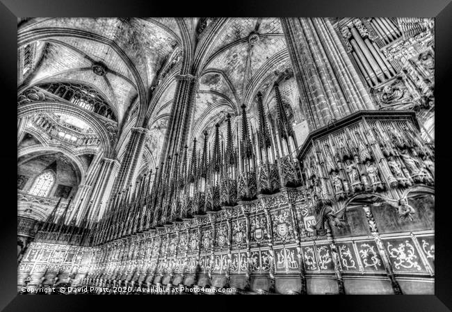 Choir Barcelona Cathedral  Framed Print by David Pyatt