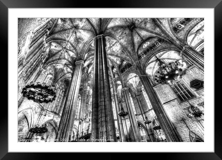 Barcelona Cathedral  Framed Mounted Print by David Pyatt