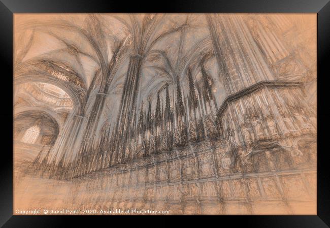 Barcelona Cathedral da Vinci Framed Print by David Pyatt