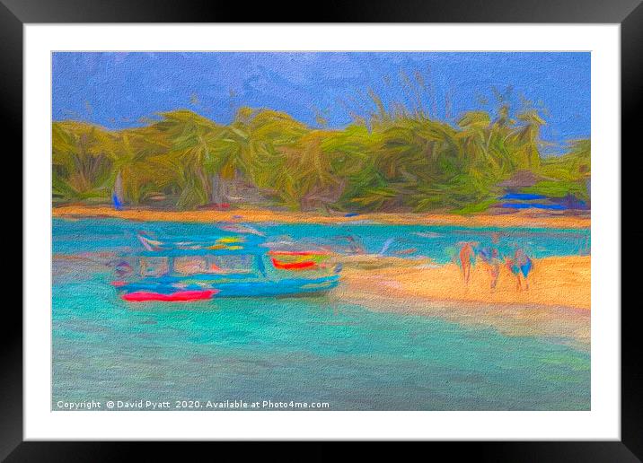 Barbados Beach Summer Art Framed Mounted Print by David Pyatt