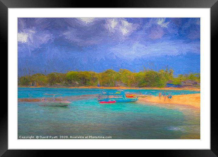 Caribbean Island Art  Framed Mounted Print by David Pyatt