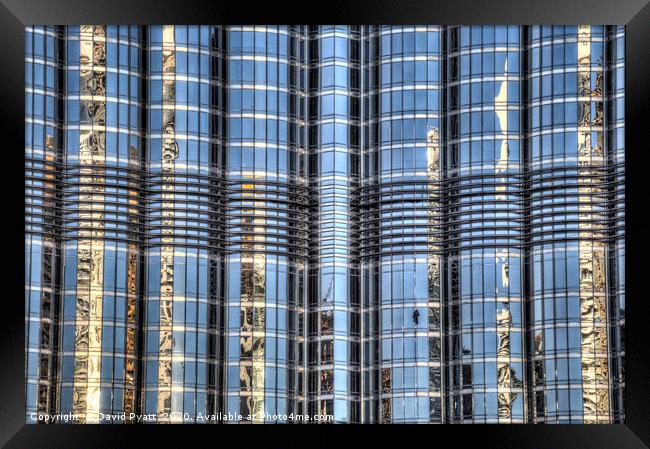 Burj Khalifa Abstract Framed Print by David Pyatt