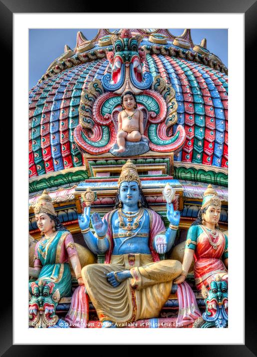 Hindu Temple Singapore Framed Mounted Print by David Pyatt