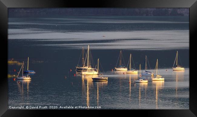 Lake Mondsee Boats Panorama Framed Print by David Pyatt