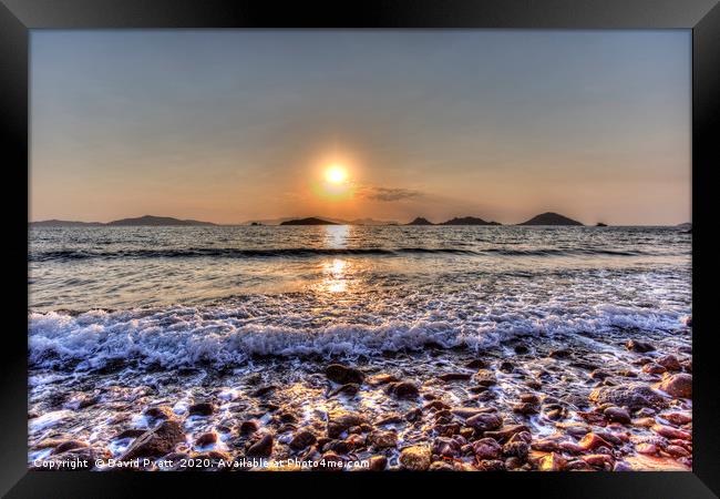Turkey Beach Sunset Framed Print by David Pyatt