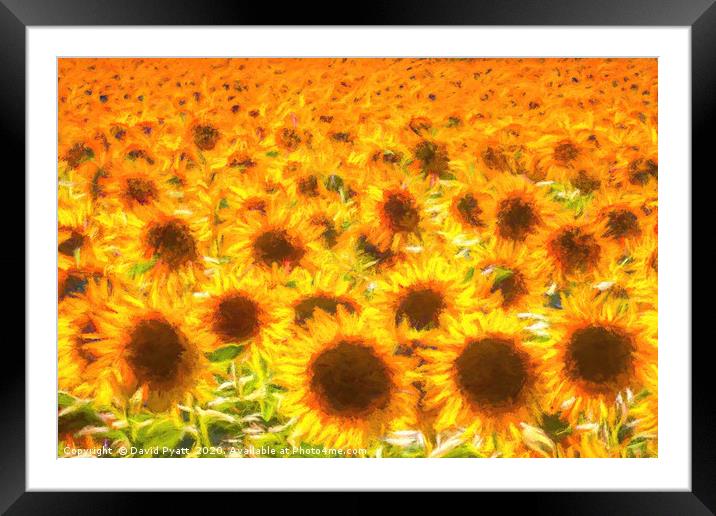 Sunflowers Turner Sunset Framed Mounted Print by David Pyatt