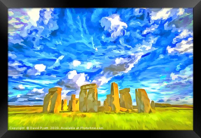 Stonehenge Pop Art Framed Print by David Pyatt