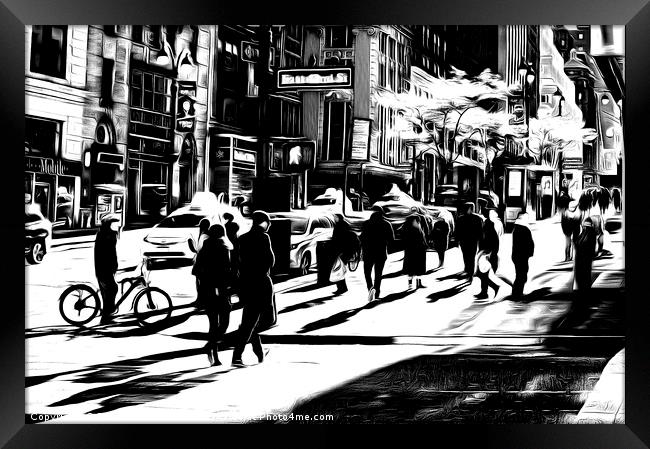 New York Street Atmosphere Framed Print by David Pyatt