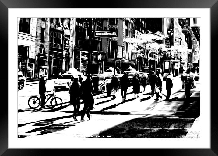 New York Street Atmosphere Framed Mounted Print by David Pyatt
