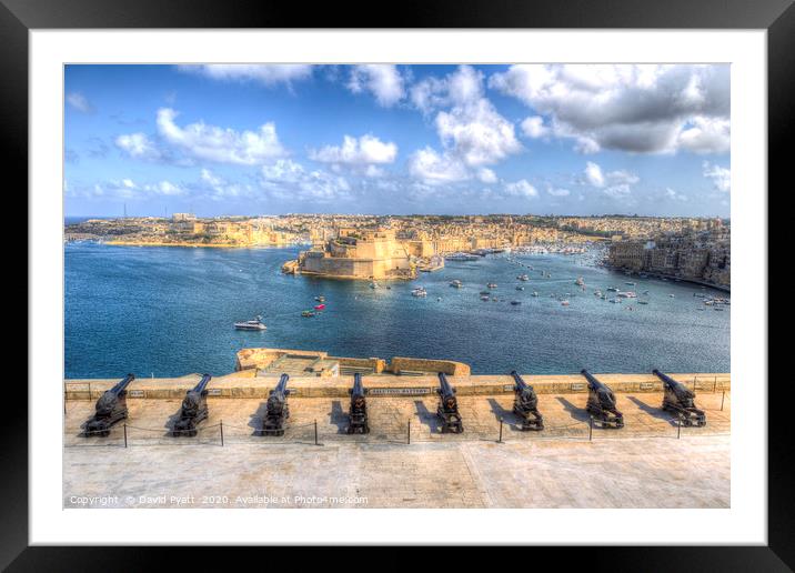 Saluting Battery Valletta Harbour  Framed Mounted Print by David Pyatt