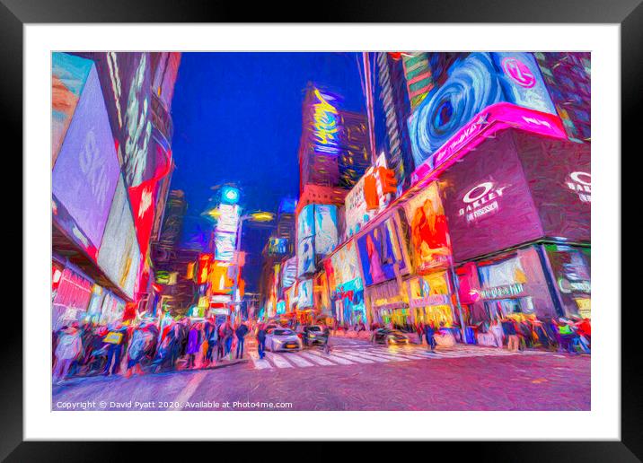 Art Of Times Square Framed Mounted Print by David Pyatt