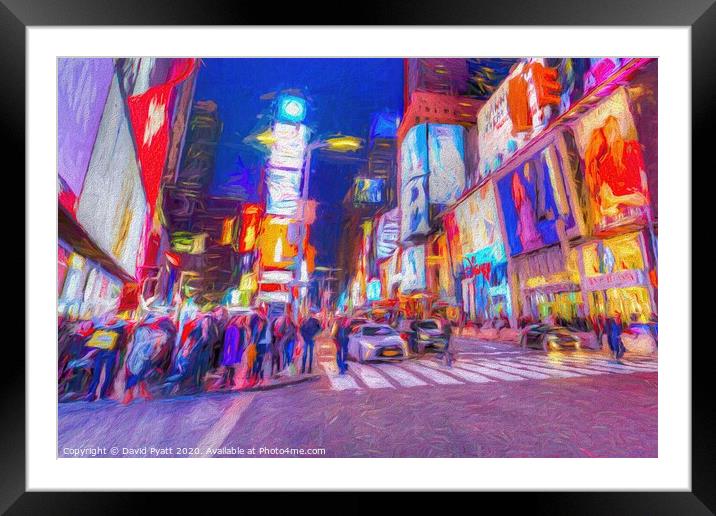 Art Of Times Square New York Framed Mounted Print by David Pyatt