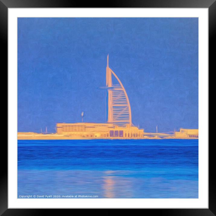 Burj AL Arab Dubai Art Framed Mounted Print by David Pyatt