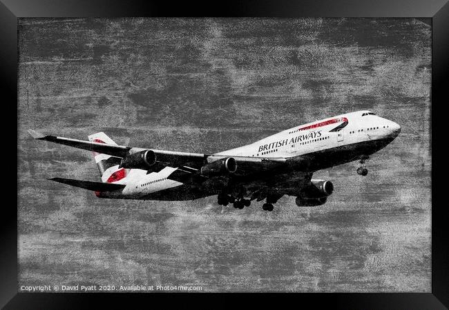 Boeing 747 Weathered Metal Framed Print by David Pyatt