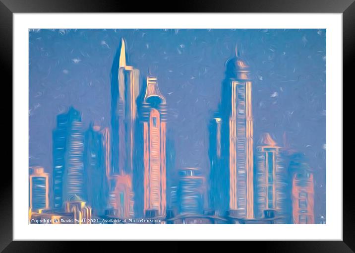 Architecture Of Dubai Art  Framed Mounted Print by David Pyatt