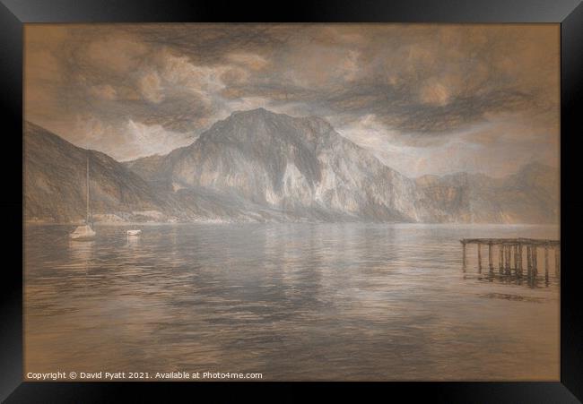 Traunsee Lake da Vinci  Framed Print by David Pyatt