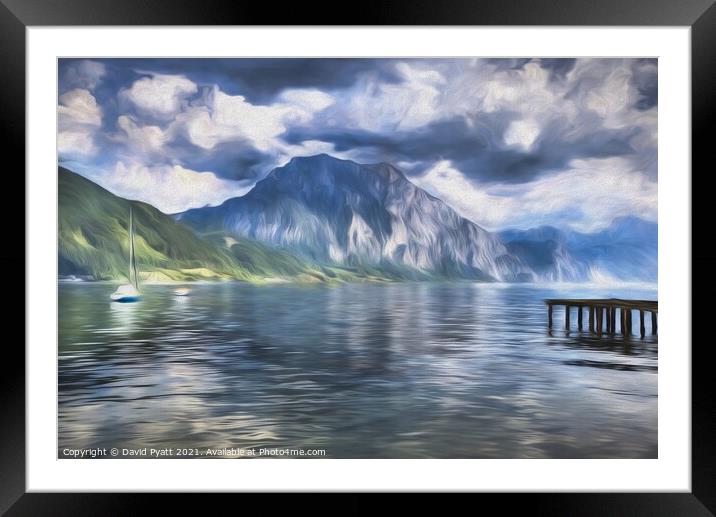 Traunsee Lake Austria Art Framed Mounted Print by David Pyatt
