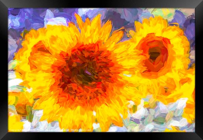 Sunflower Art Dreams Framed Print by David Pyatt