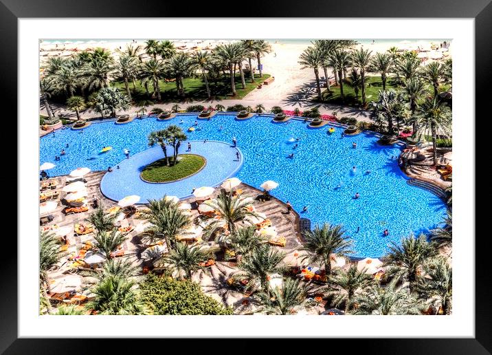Luxury Swimming Pool Dubai  Framed Mounted Print by David Pyatt