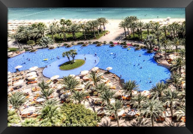 Dubai Luxury Swimming Pool  Framed Print by David Pyatt
