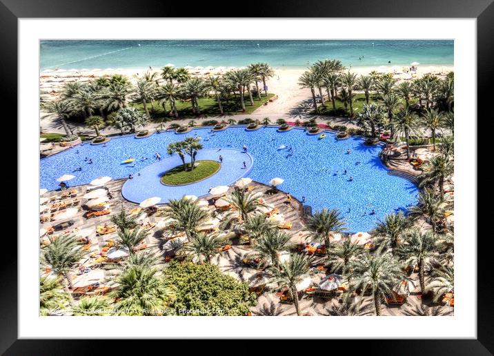 Dubai Luxury Swimming Pool  Framed Mounted Print by David Pyatt