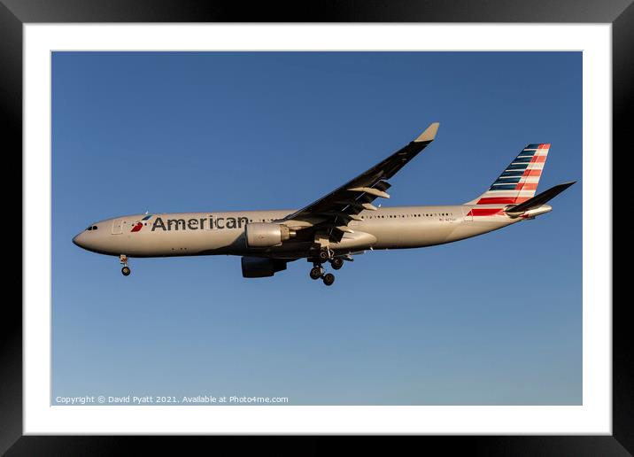 American Airlines Airbus A330 Framed Mounted Print by David Pyatt