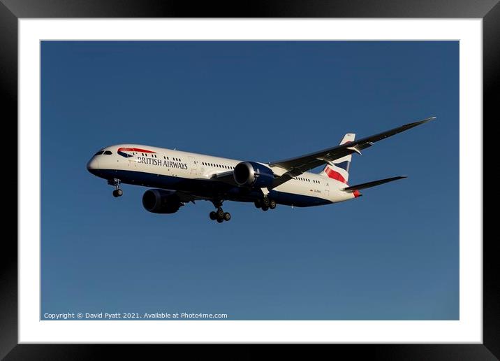 British Airways Boeing 787-8            Framed Mounted Print by David Pyatt