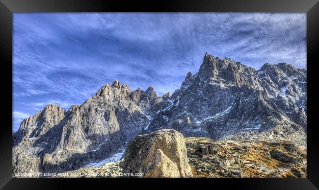  French Alps Chamonix Panorama  Framed Print by David Pyatt