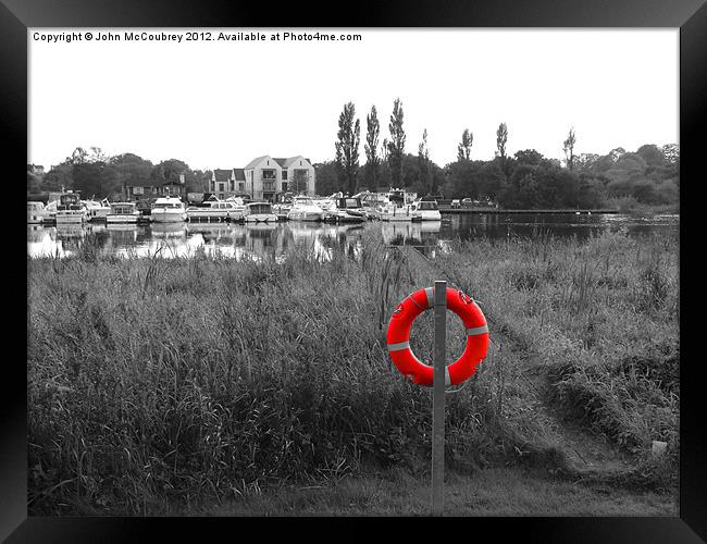 Lough Erne Life Ring Framed Print by John McCoubrey