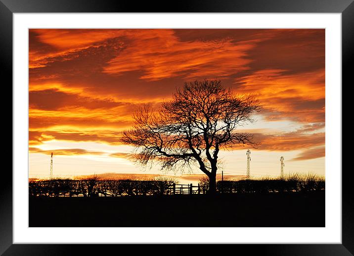 Red Sunset Framed Mounted Print by eric carpenter
