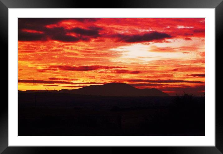 skiddaw red sky Framed Mounted Print by eric carpenter
