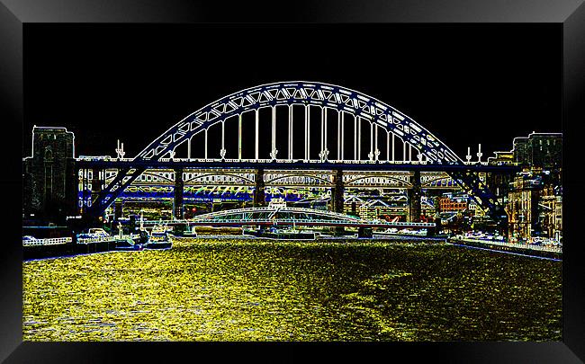 Tyne Bridge Stylized Framed Print by eric carpenter