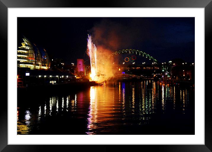 fireworks olympics Framed Mounted Print by eric carpenter