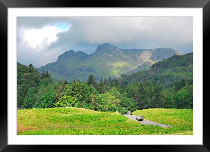 langdale pikes Framed Mounted Print by eric carpenter