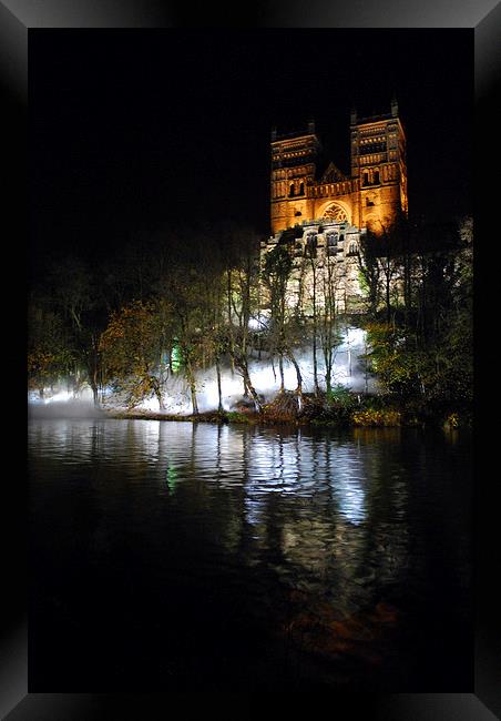 Durham cathedral front in Lumiere  Framed Print by eric carpenter