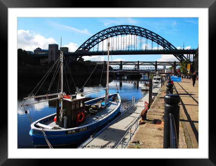 fishing teh tyne Framed Mounted Print by eric carpenter