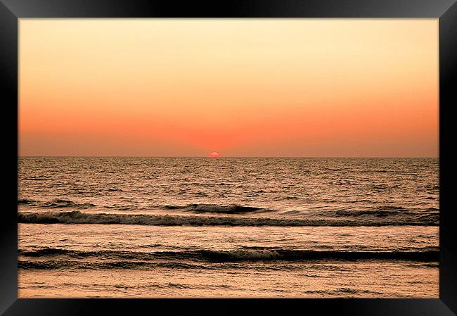 sunset at Anjuna Beach Goa Framed Print by Natasha Coutinho