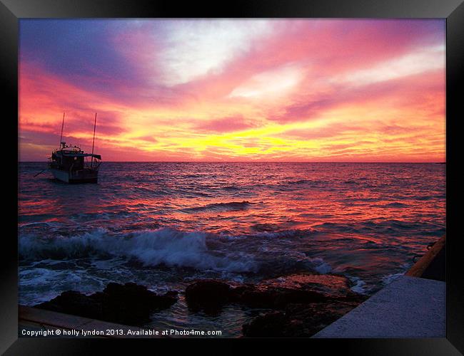 Cyprus Sunrise Framed Print by holly lyndon