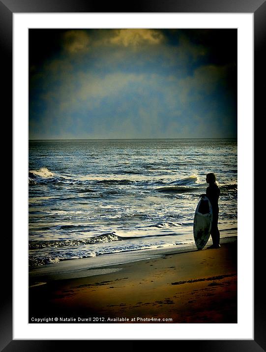 Waiting For The Wave Framed Mounted Print by Natalie Durell