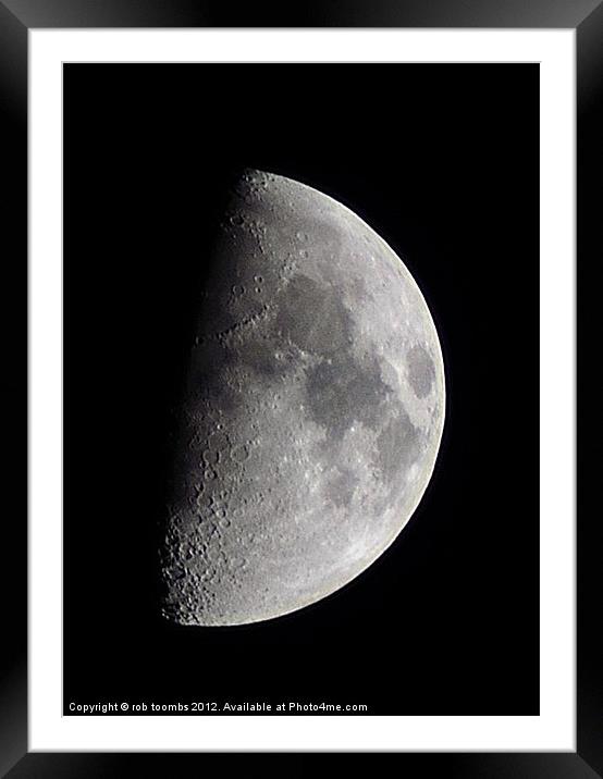 NEW MARCH QUARTER MOON Framed Mounted Print by Rob Toombs
