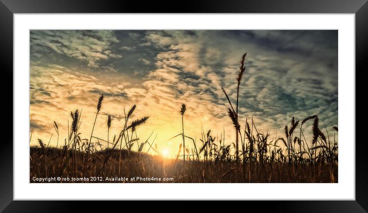 A CLOUDY SUNSET Framed Mounted Print by Rob Toombs