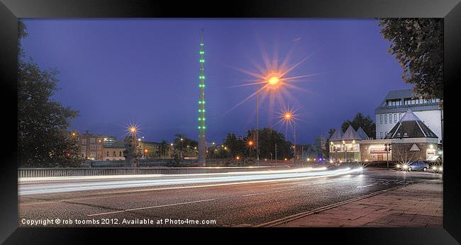 MAIDSTONE LIGHT TRAILS Framed Print by Rob Toombs