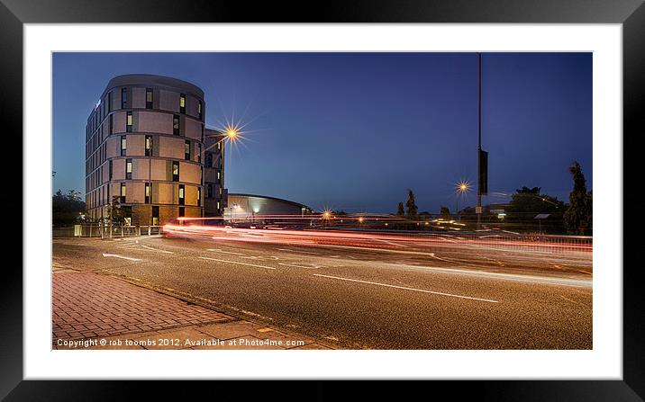 LIGHT TRAILS IN MAIDSTONE Framed Mounted Print by Rob Toombs