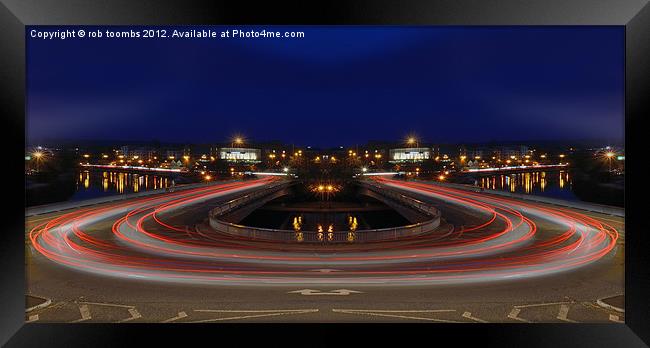 ROAD RACE OVER MAIDSTONE BRIDGE Framed Print by Rob Toombs
